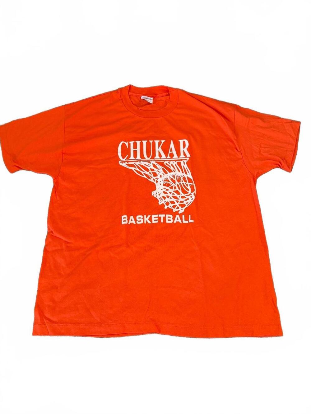 Vintage XL Orange Chukar Basketball Hanes Heavyweight 50/50 T-Shirt Made in USA